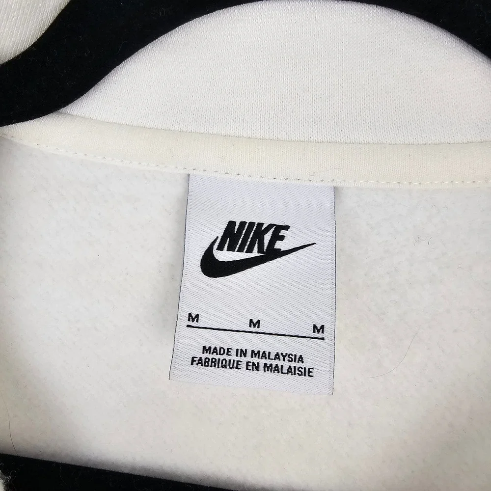Nike Women's Phoenix Fleece Polo Sweatshirt Sail White Cropped Oversized Medium‎